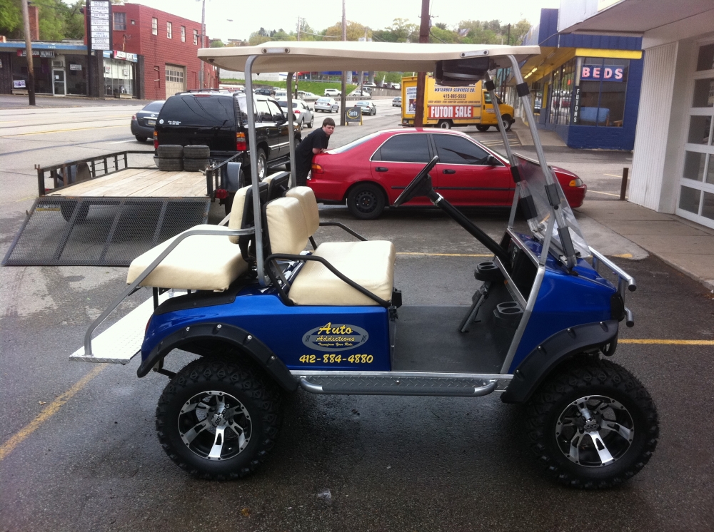 Auto Addictions-branded golf cart